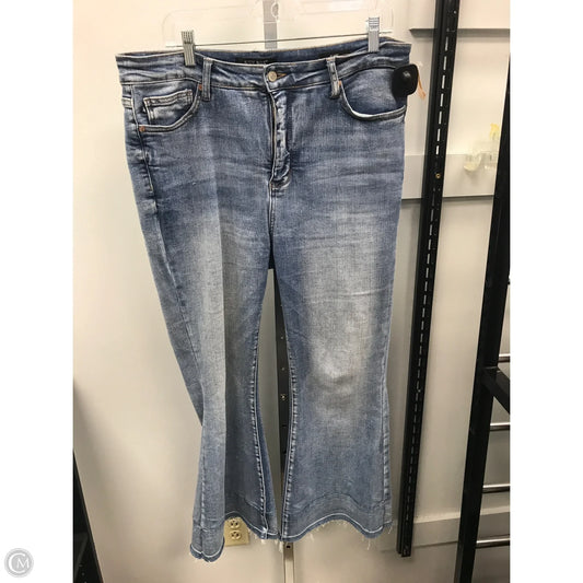 Jeans Flared By Judy Blue In Blue Denim, Size: L