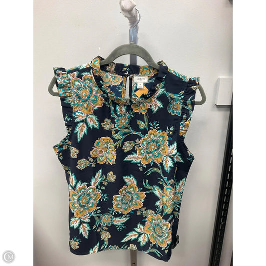 Top Sleeveless By J. Crew In Floral Print, Size: M