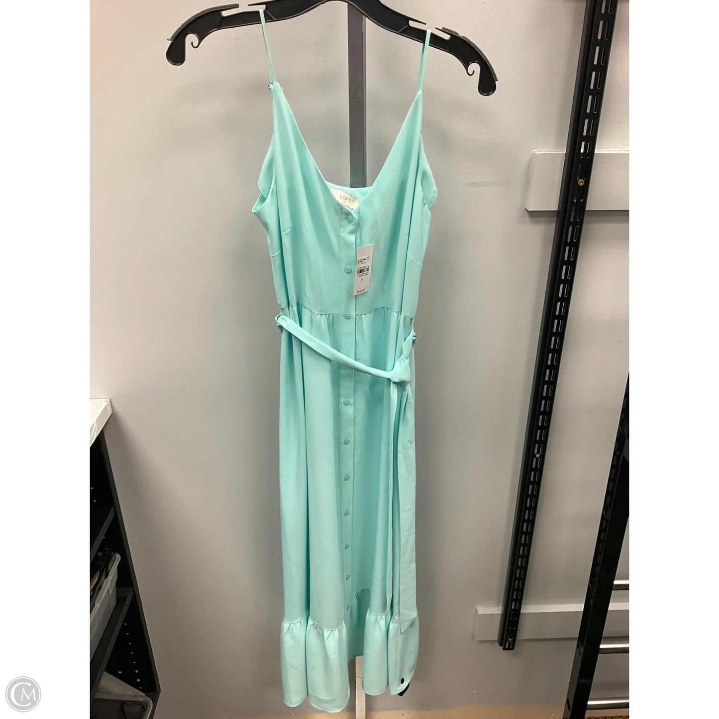 Dress Casual Midi By Loft In Aqua, Size: 0