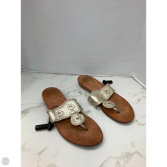 Sandals Flip Flops By Jack Rogers In Gold, Size: 9