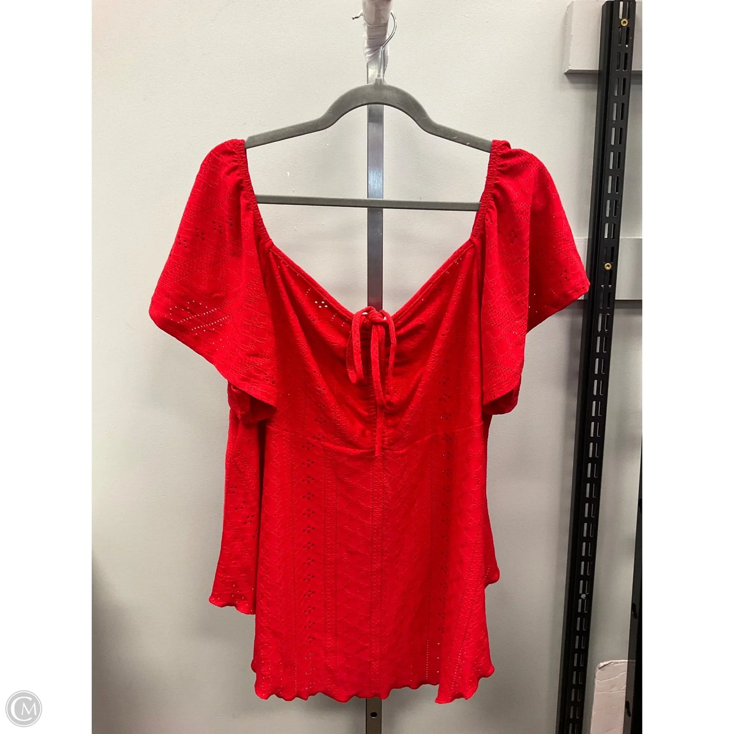 Top Short Sleeve By Shein In Red, Size: 3x