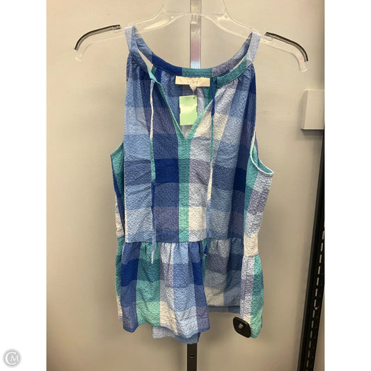 Top Sleeveless By Loft In Blue & Green, Size: S