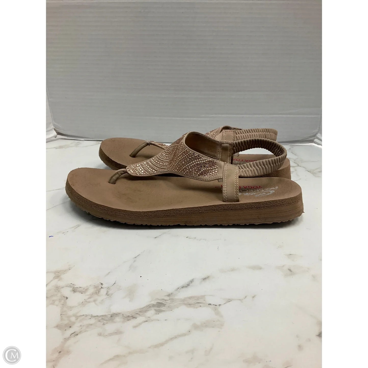 Sandals Flats By Skechers In Tan, Size: 9