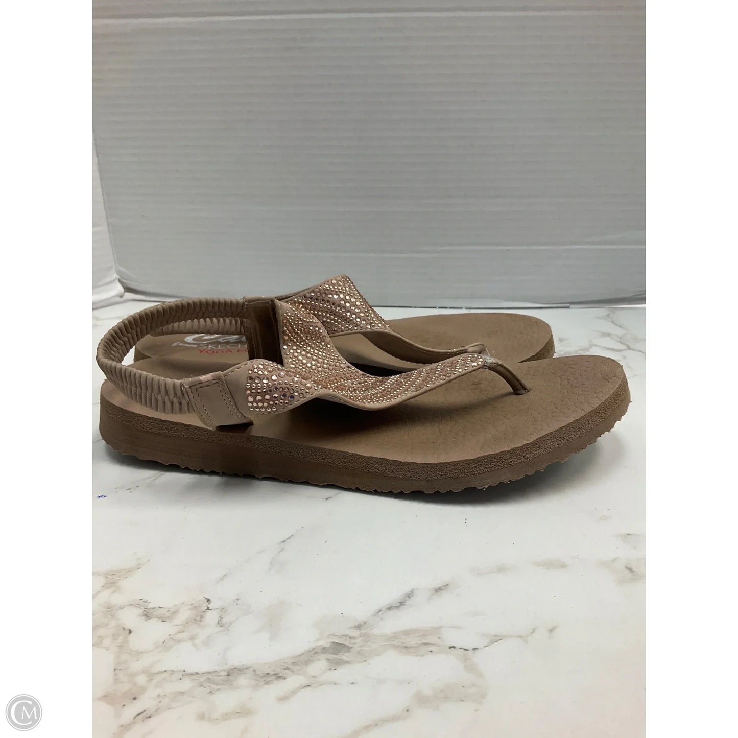 Sandals Flats By Skechers In Tan, Size: 9