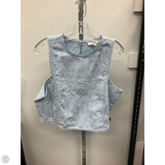 Top Sleeveless By Loft In Blue & White, Size: 14