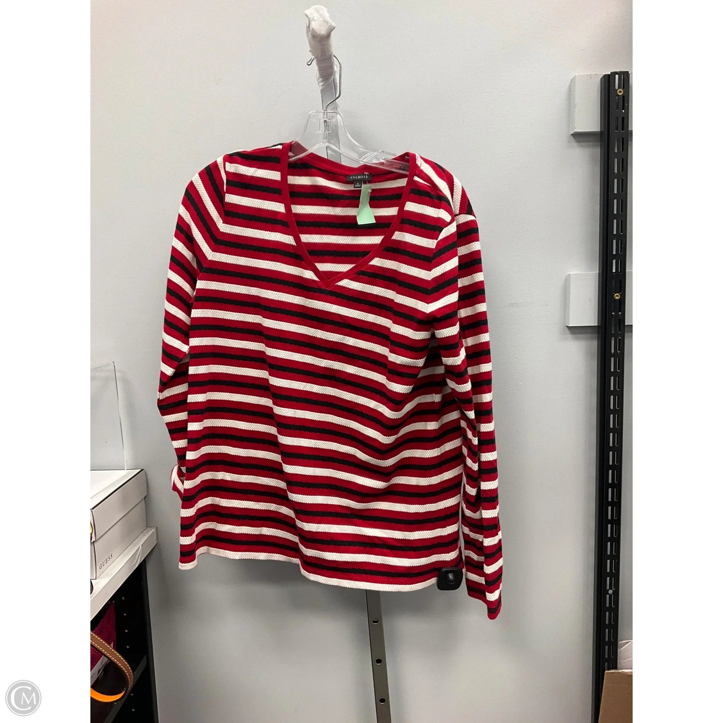 Top Long Sleeve By Talbots In Striped Pattern, Size: L