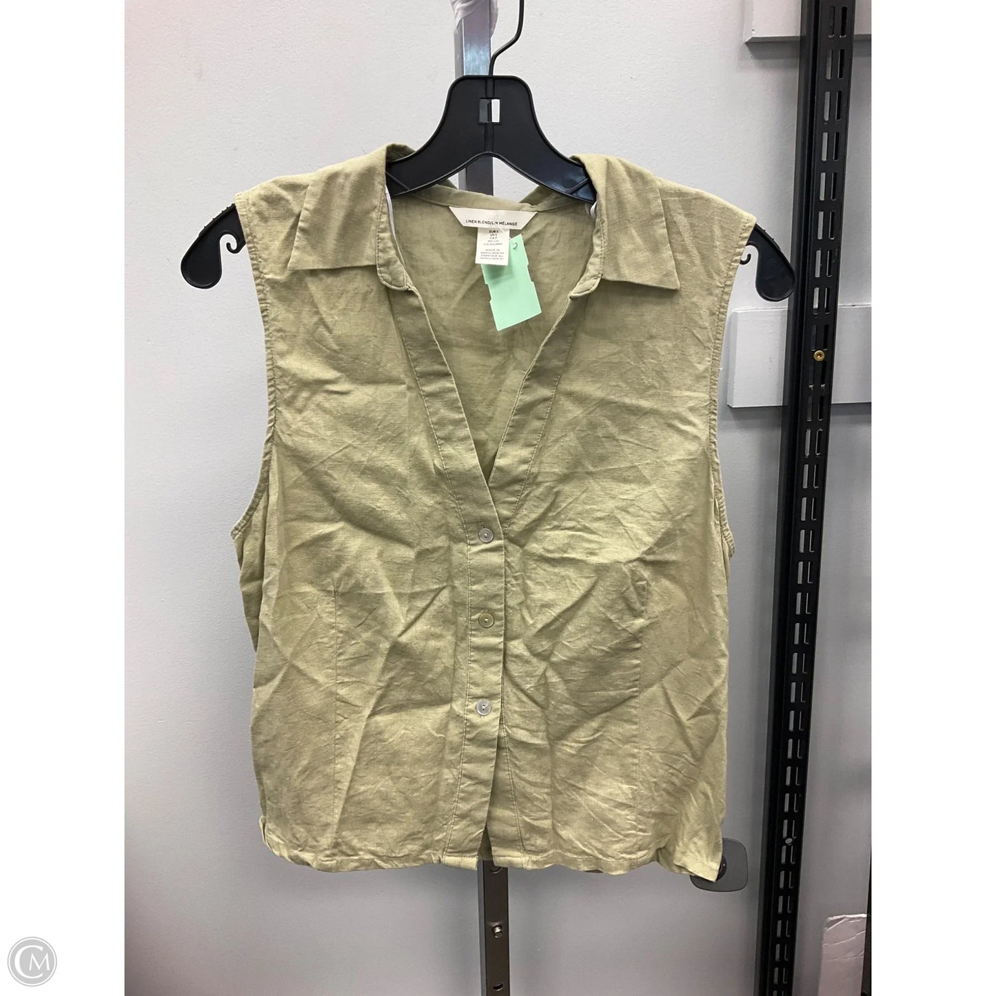 Top Sleeveless By H&m In Green, Size: S