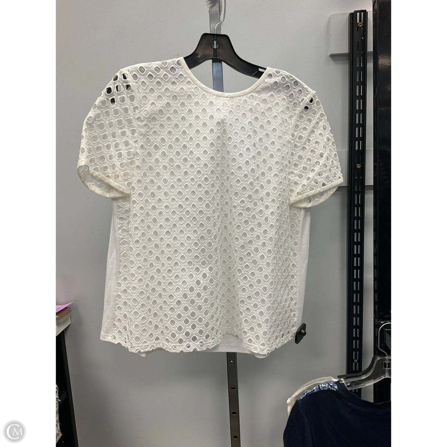 Top Short Sleeve Designer By Tory Burch In White, Size: 8