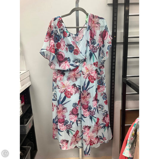 Dress Set 2pc By Adrianna Papell In Floral Print, Size: Xl