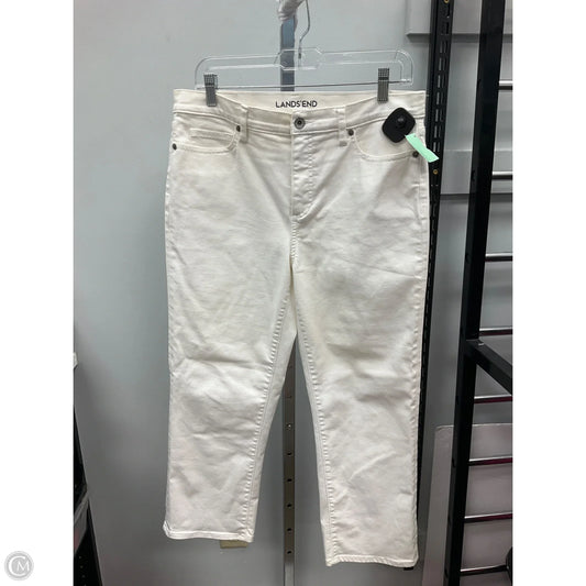 Jeans Straight By Lands End In White, Size: 12