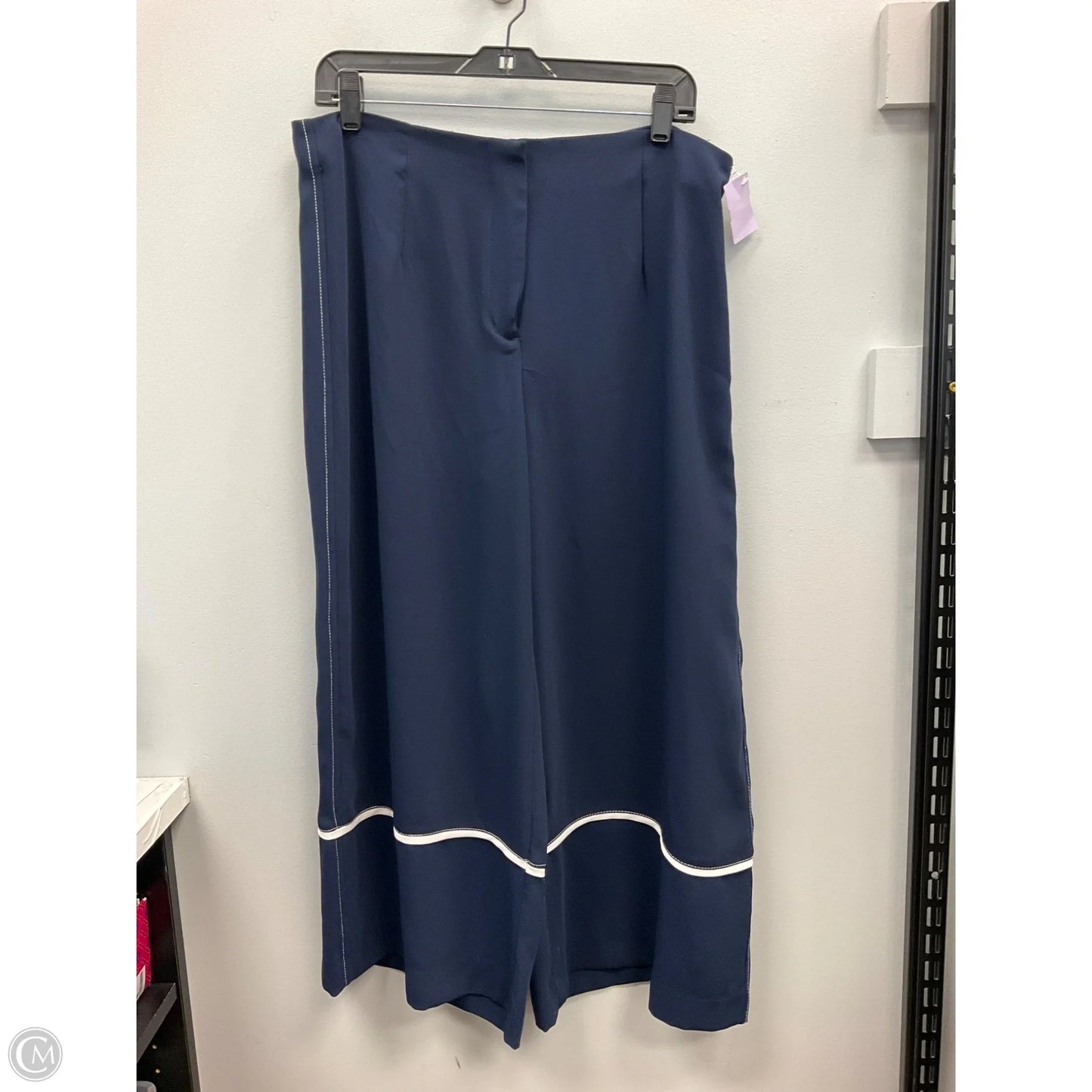 Pants Wide Leg By Zara In Navy, Size: Xl
