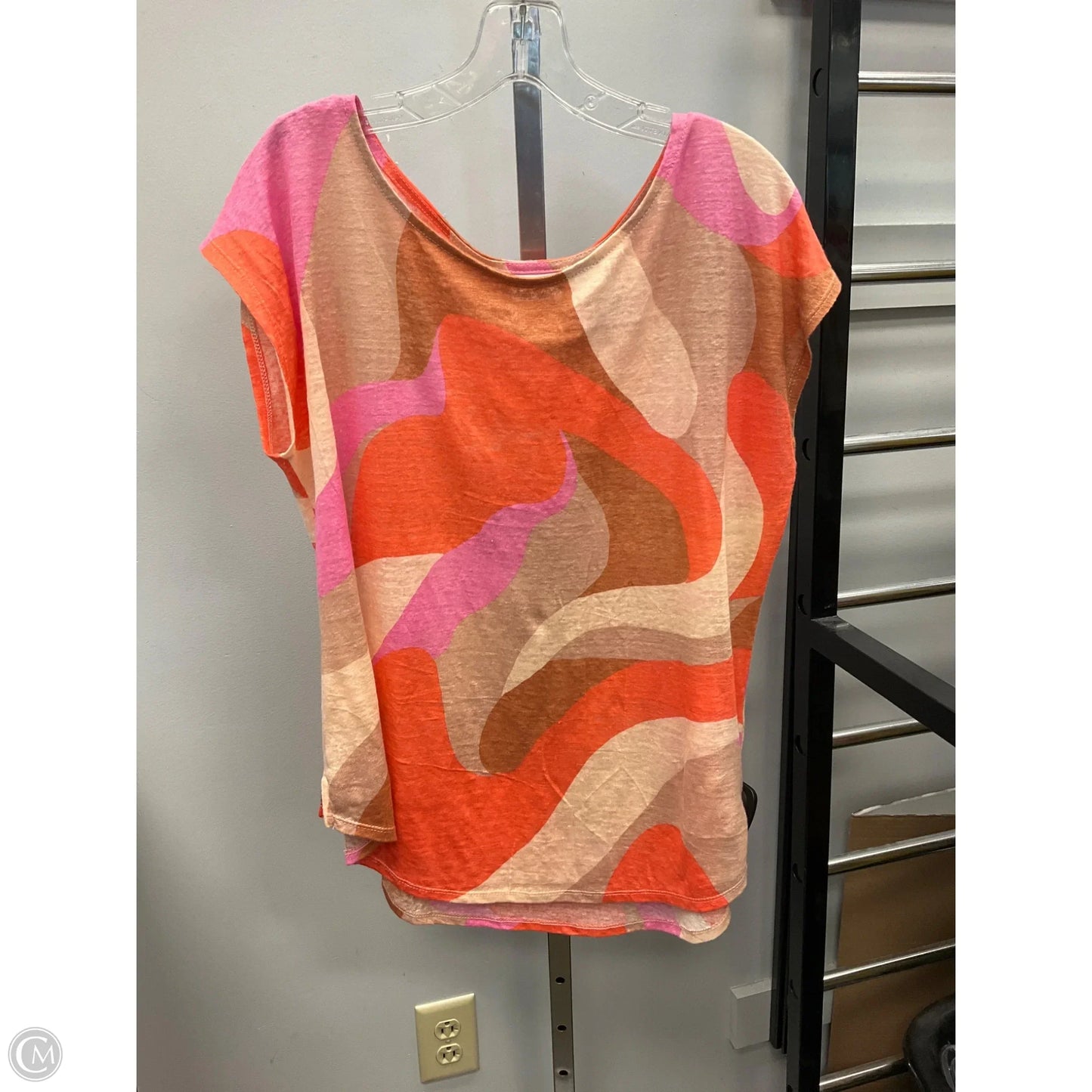 Top Short Sleeve By Rachel Zoe In Orange & Pink, Size: L