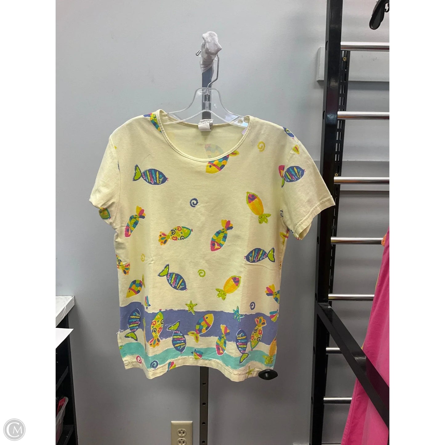 Top Short Sleeve By Cmc In Yellow, Size: M