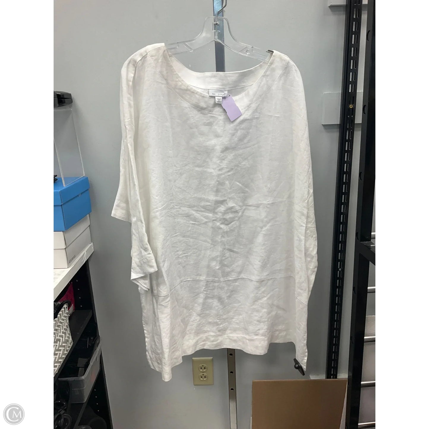 Top 3/4 Sleeve By Pure Jill In White, Size: 3x