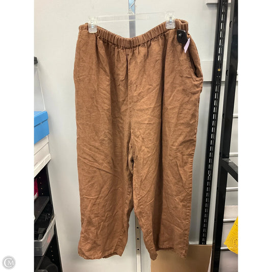 Pants Cropped By Flax In Brown, Size: 3x
