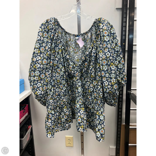 Top Short Sleeve By Old Navy In Floral Print, Size: 3x