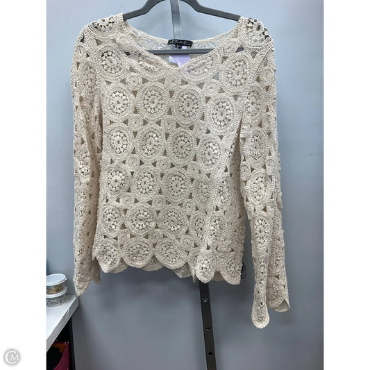 Top Long Sleeve By Charlie B In Beige, Size: S