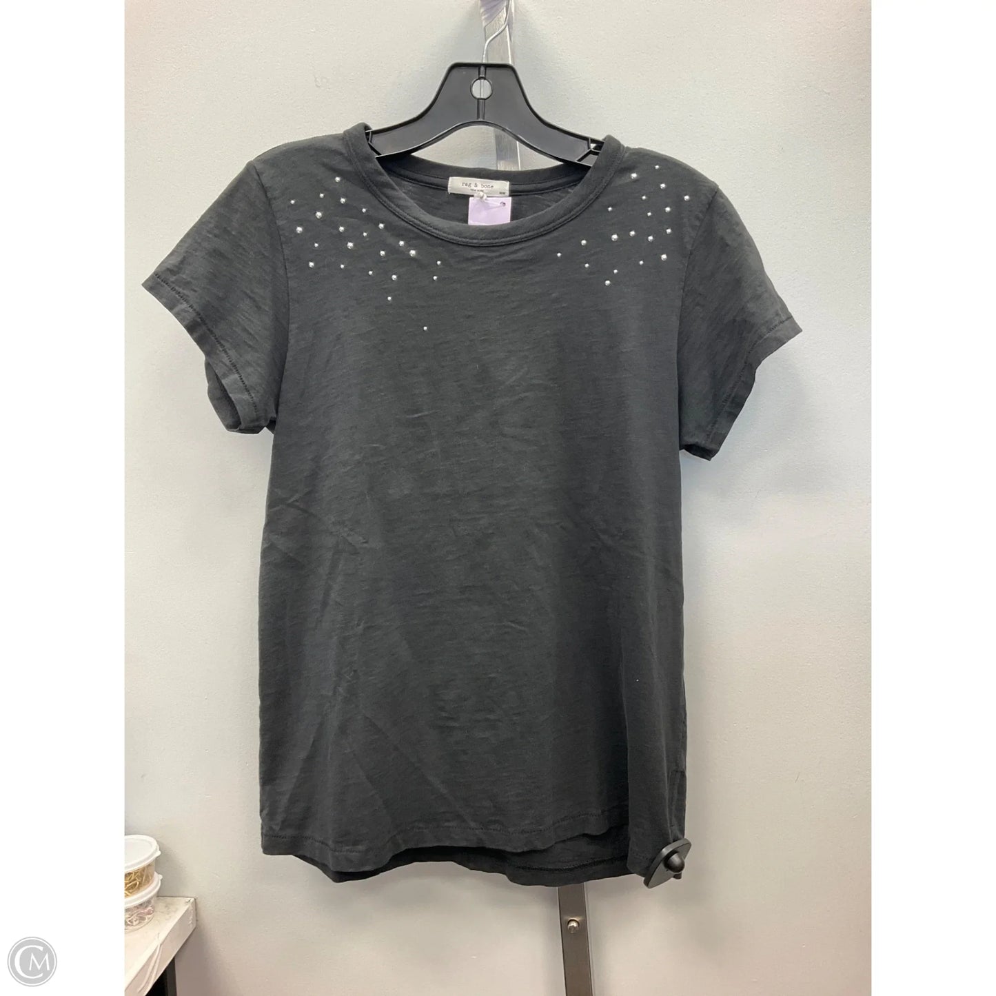 Top Short Sleeve By Rag And Bone In Black, Size: M
