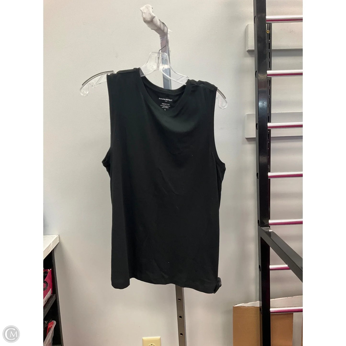 Top Sleeveless Basic By Banana Republic In Black, Size: L