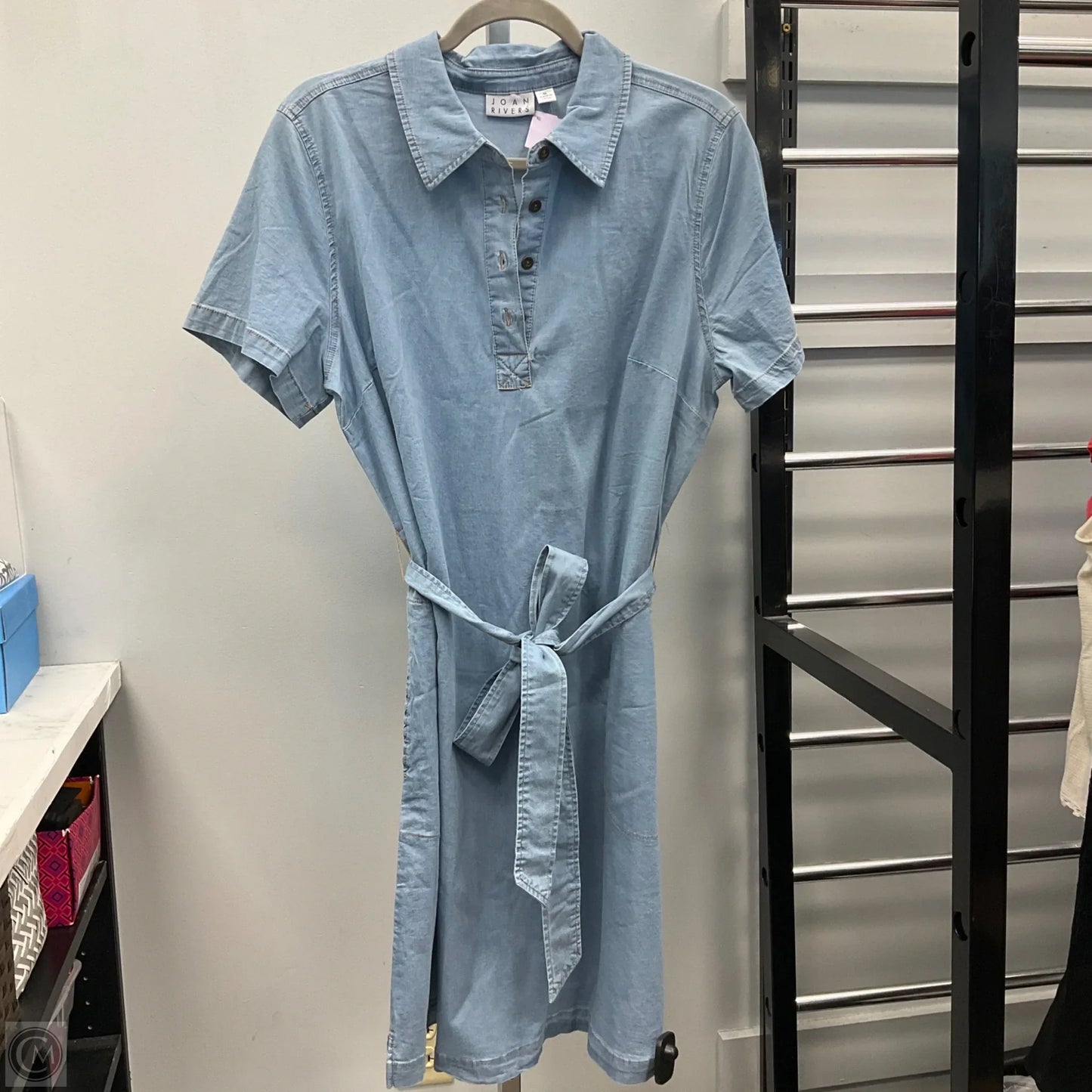 Dress Casual Short By Joan Rivers In Blue Denim, Size: M