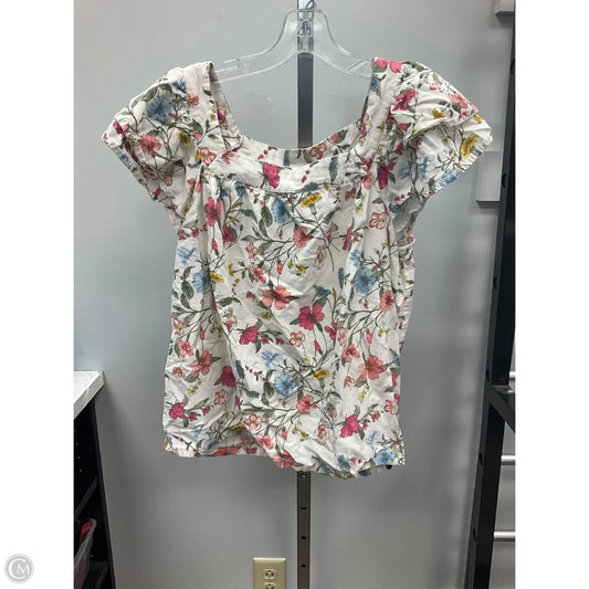 Top Short Sleeve By St Johns Bay In Floral Print, Size: Mp