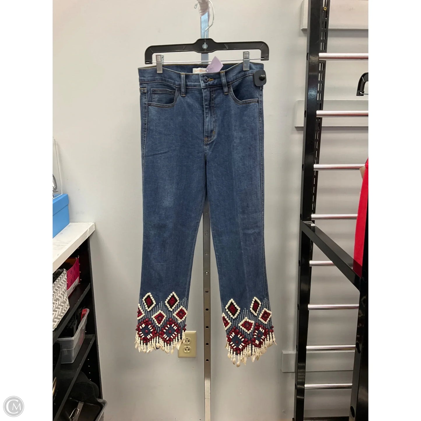 Jeans Designer By Tory Burch In Blue Denim, Size: 6