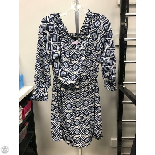 Dress Casual Short By Aqua In Blue & White, Size: L