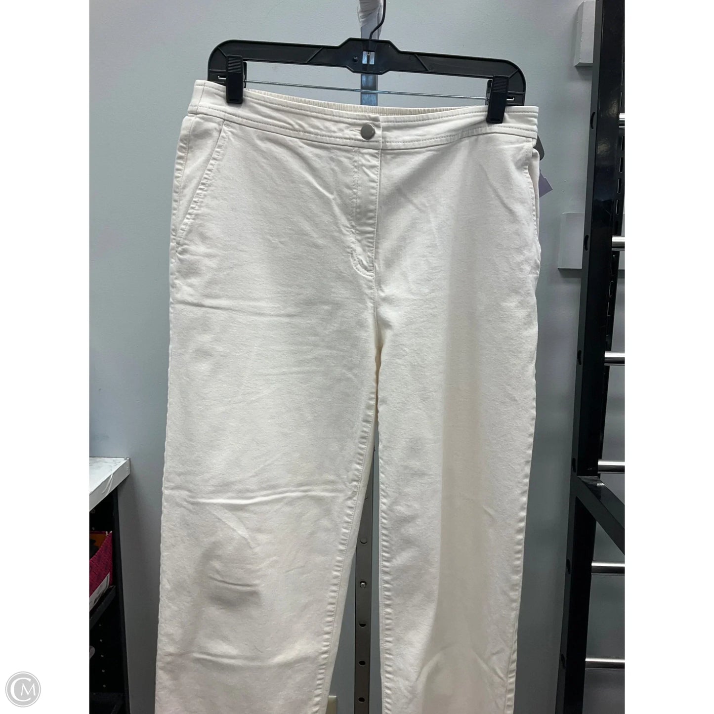 Jeans Wide Leg By Eileen Fisher In Ivory, Size: S