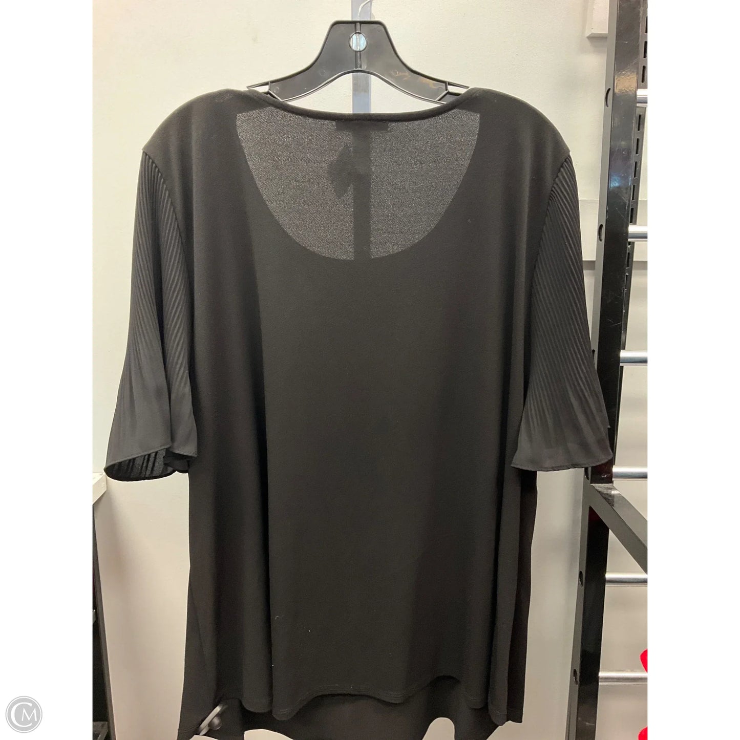 Top Short Sleeve By Adrianna Papell In Black, Size: 3x