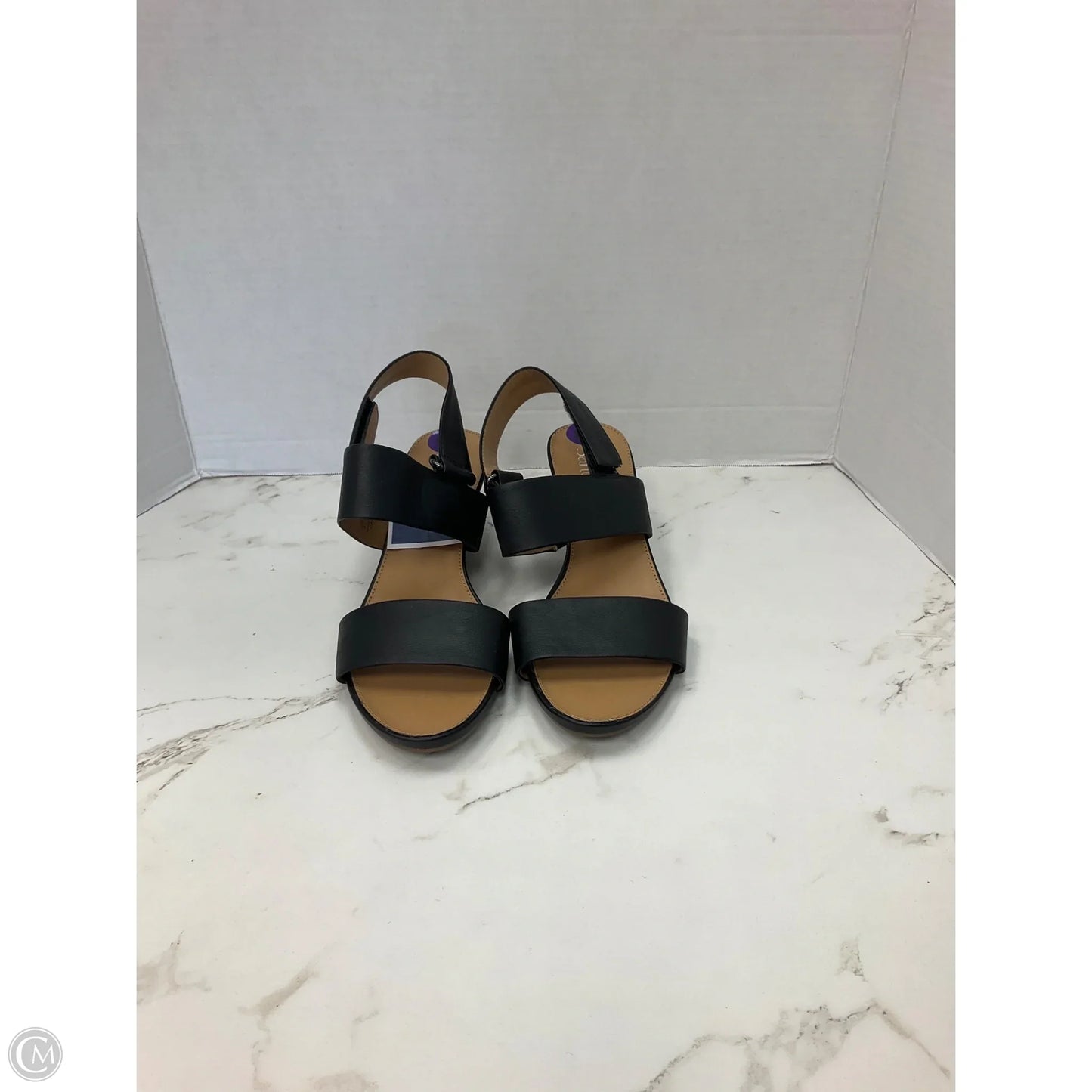 Sandals Heels Wedge By Franco Sarto In Black, Size: 8.5