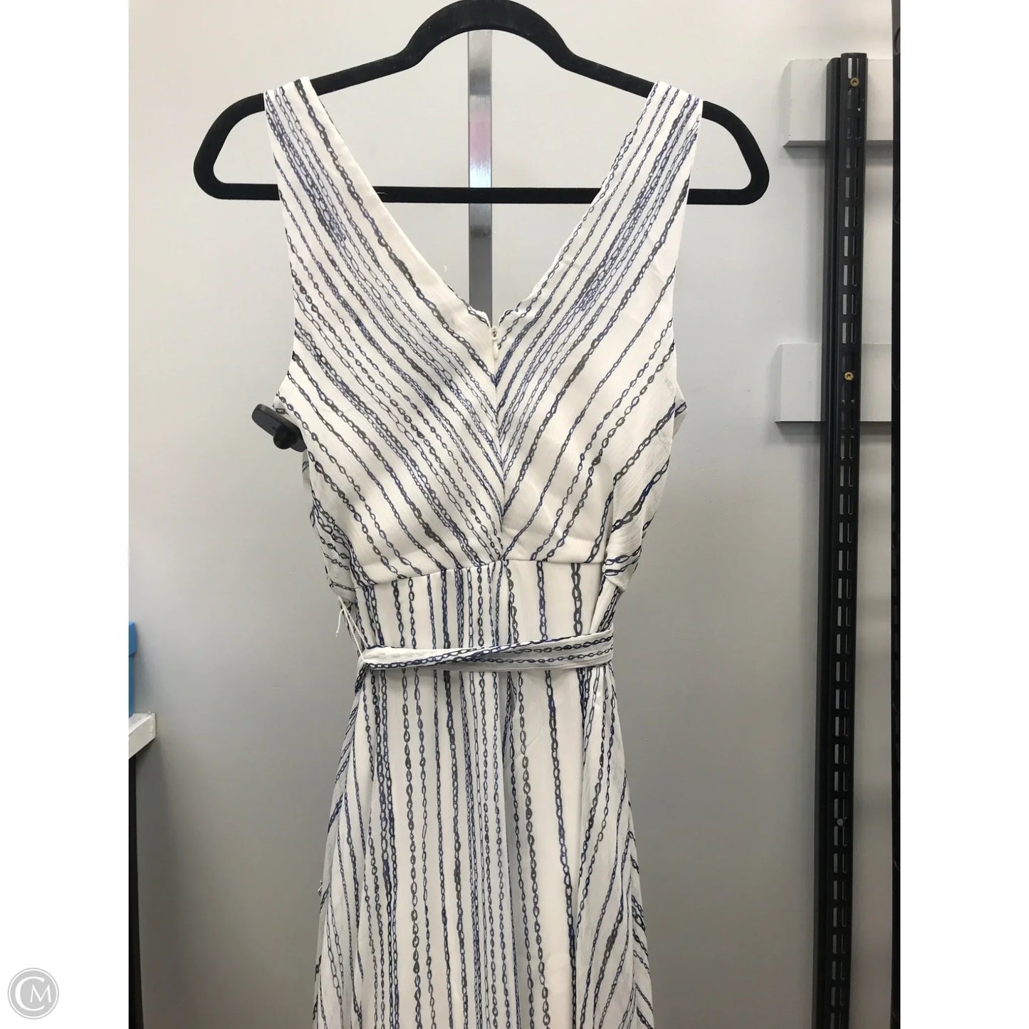 Dress Casual Midi By Dkny In Blue & White, Size: 8