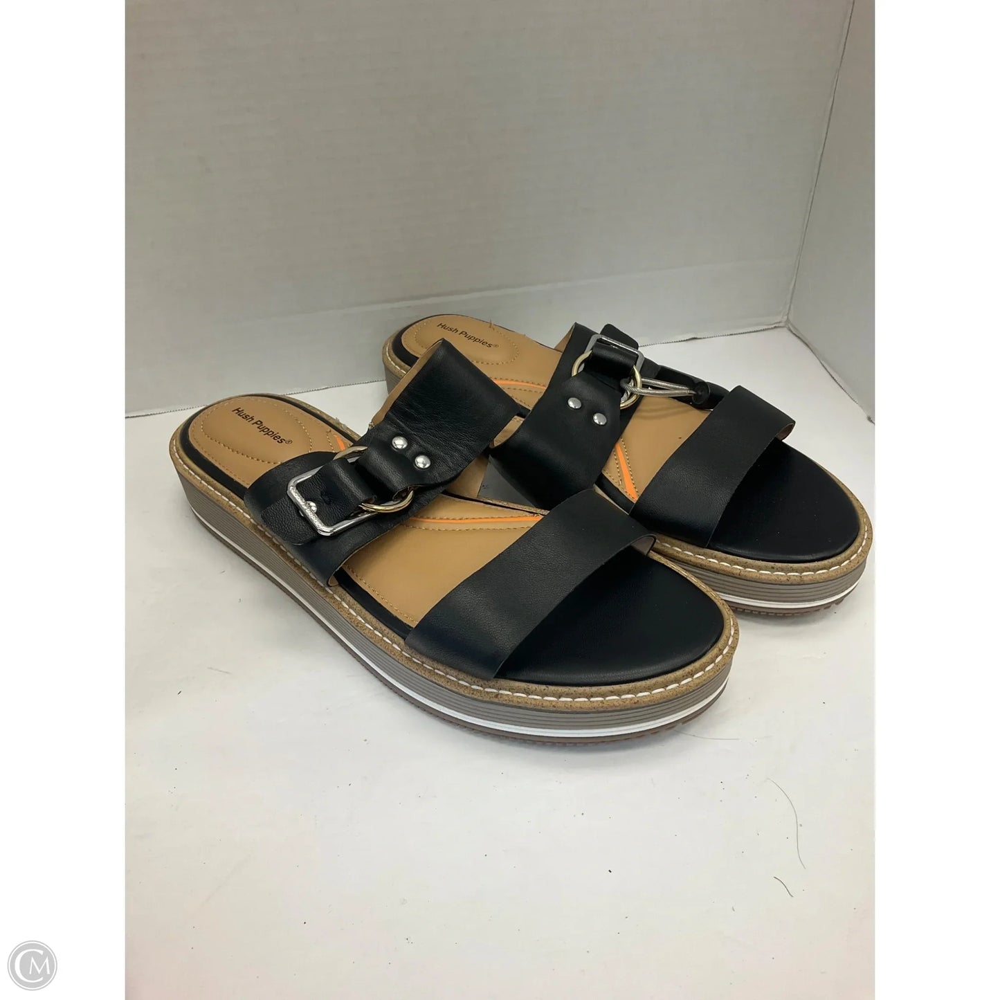 Sandals Heels Platform By Hush Puppies In Black, Size: 9