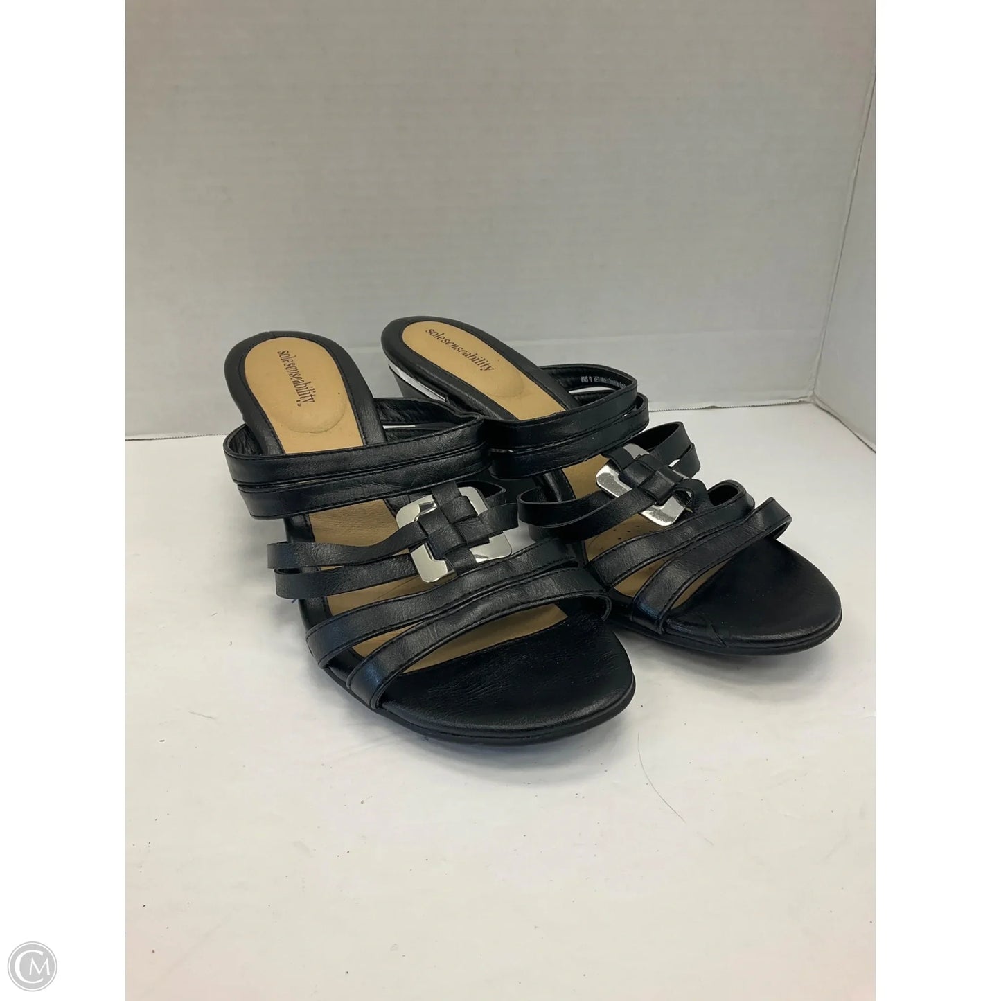 Sandals Heels Wedge By New York Transit In Black, Size: 9.5