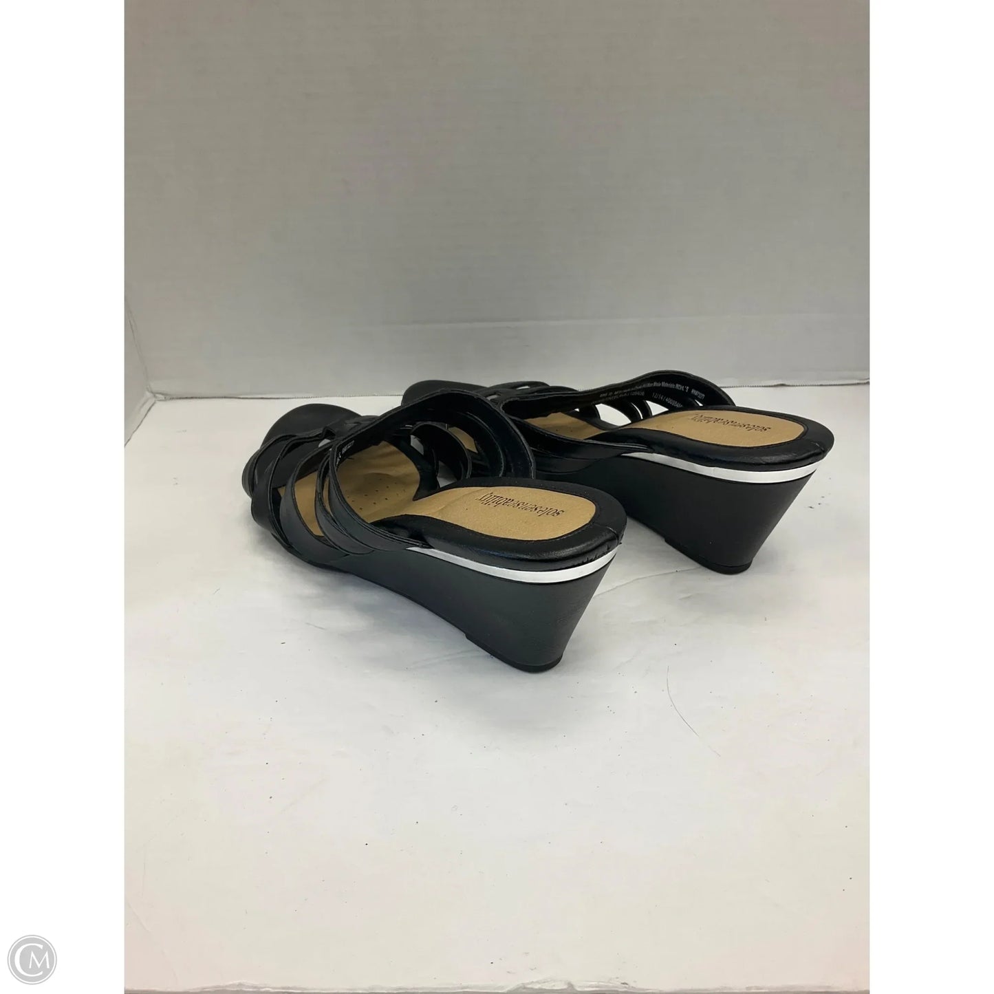 Sandals Heels Wedge By New York Transit In Black, Size: 9.5