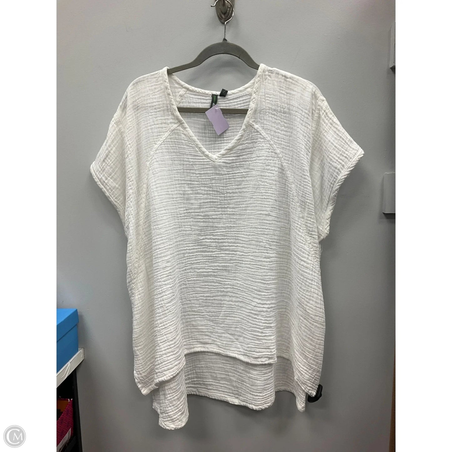 Top Short Sleeve By Cmc In White, Size: Osfm