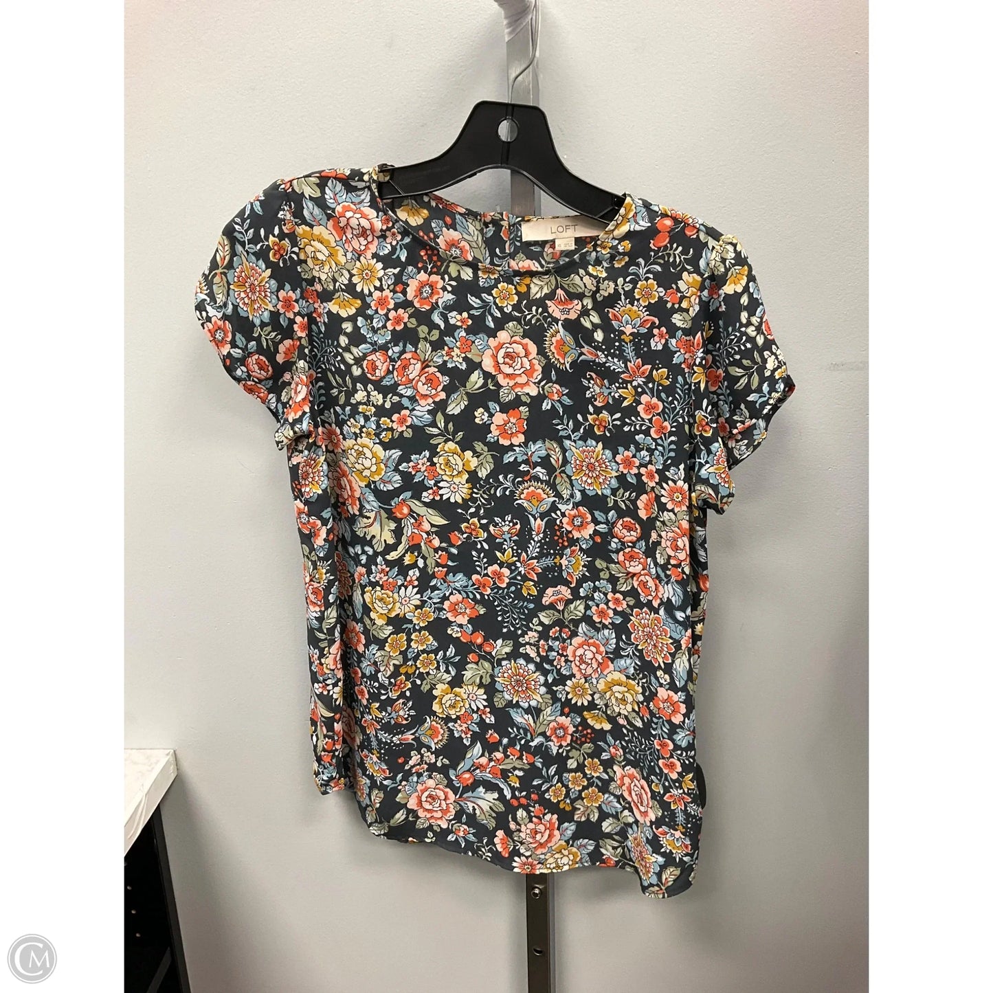 Top Short Sleeve By Loft In Floral Print, Size: Xs