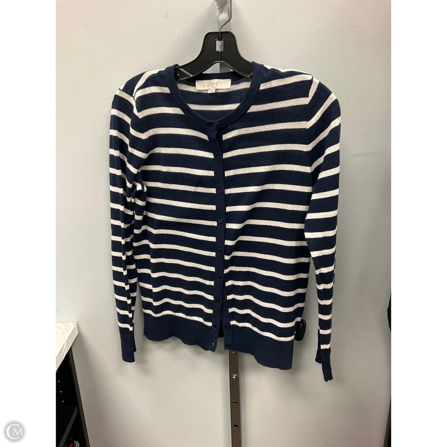 Top Long Sleeve By Loft In Striped Pattern, Size: S