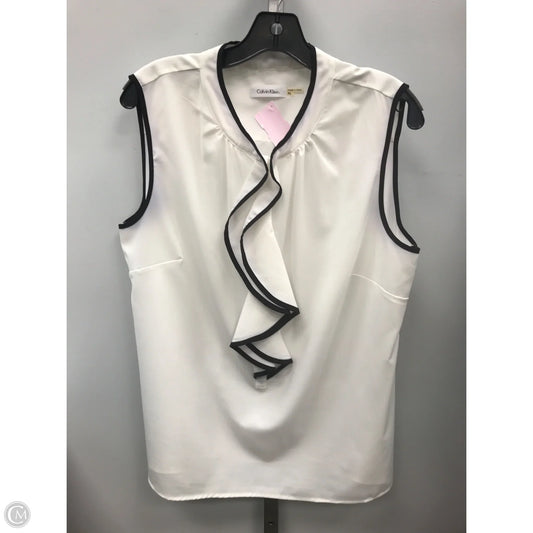 Top Sleeveless By Calvin Klein In Ivory, Size: Xl