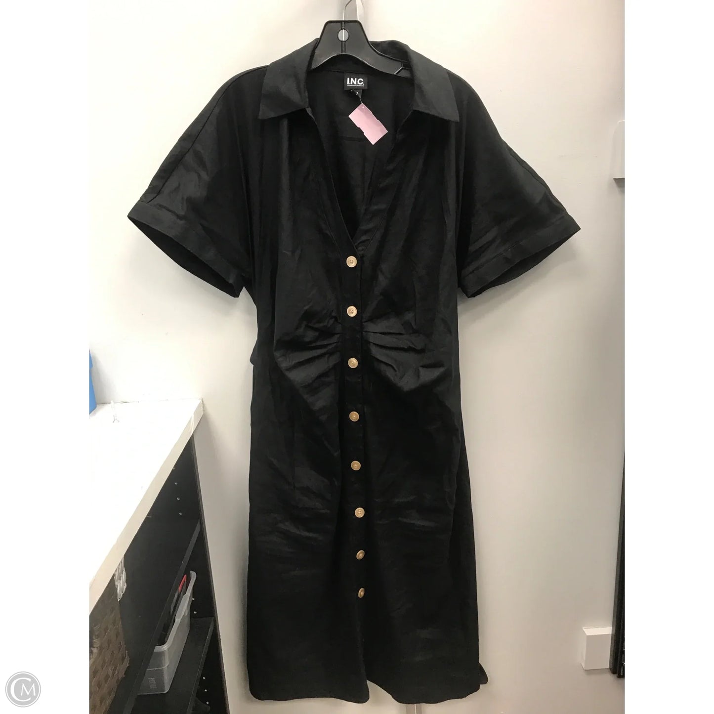 Dress Casual Midi By Inc In Black, Size: Xl