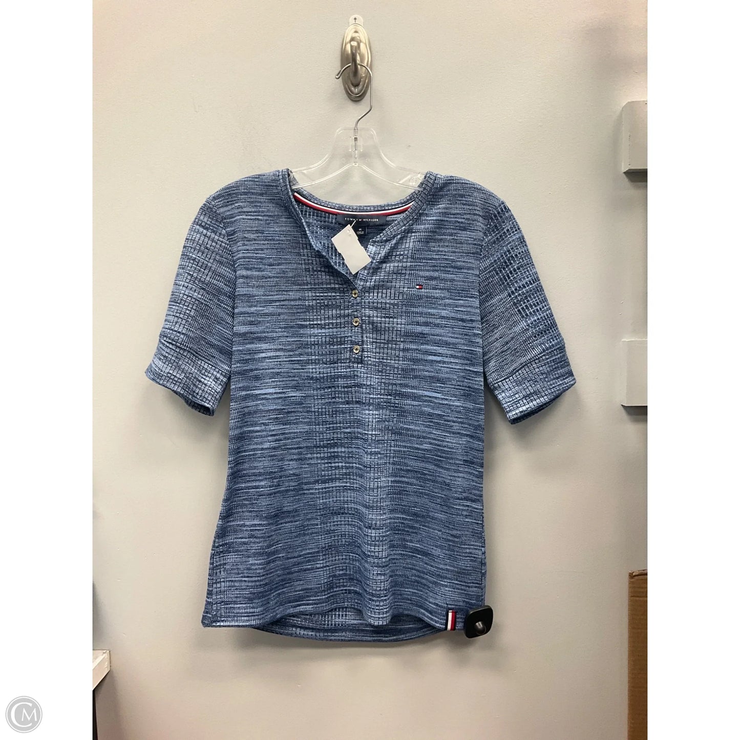 Top Short Sleeve By Tommy Hilfiger In Blue, Size: M