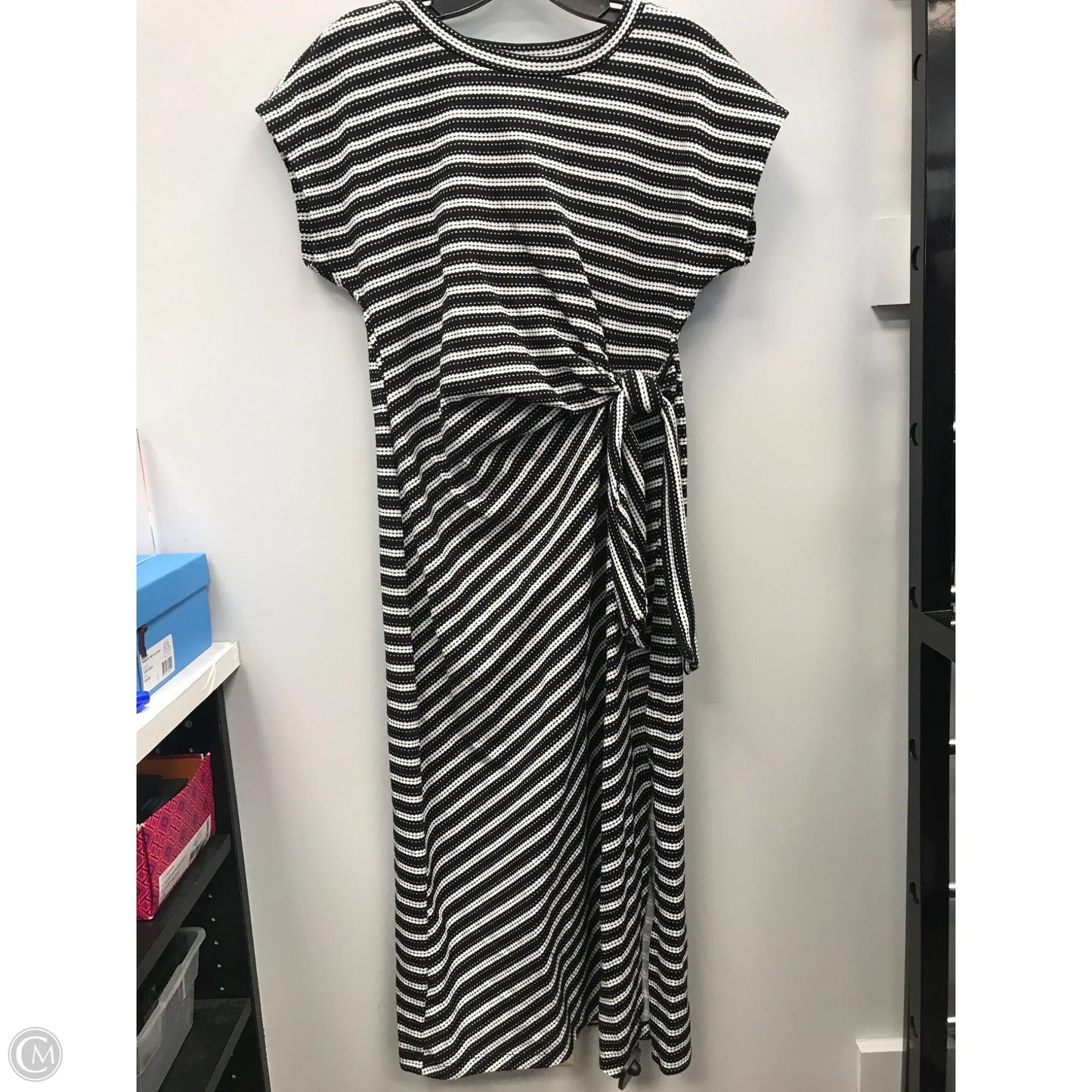 Dress Casual Midi By Loft In Striped Pattern, Size: S