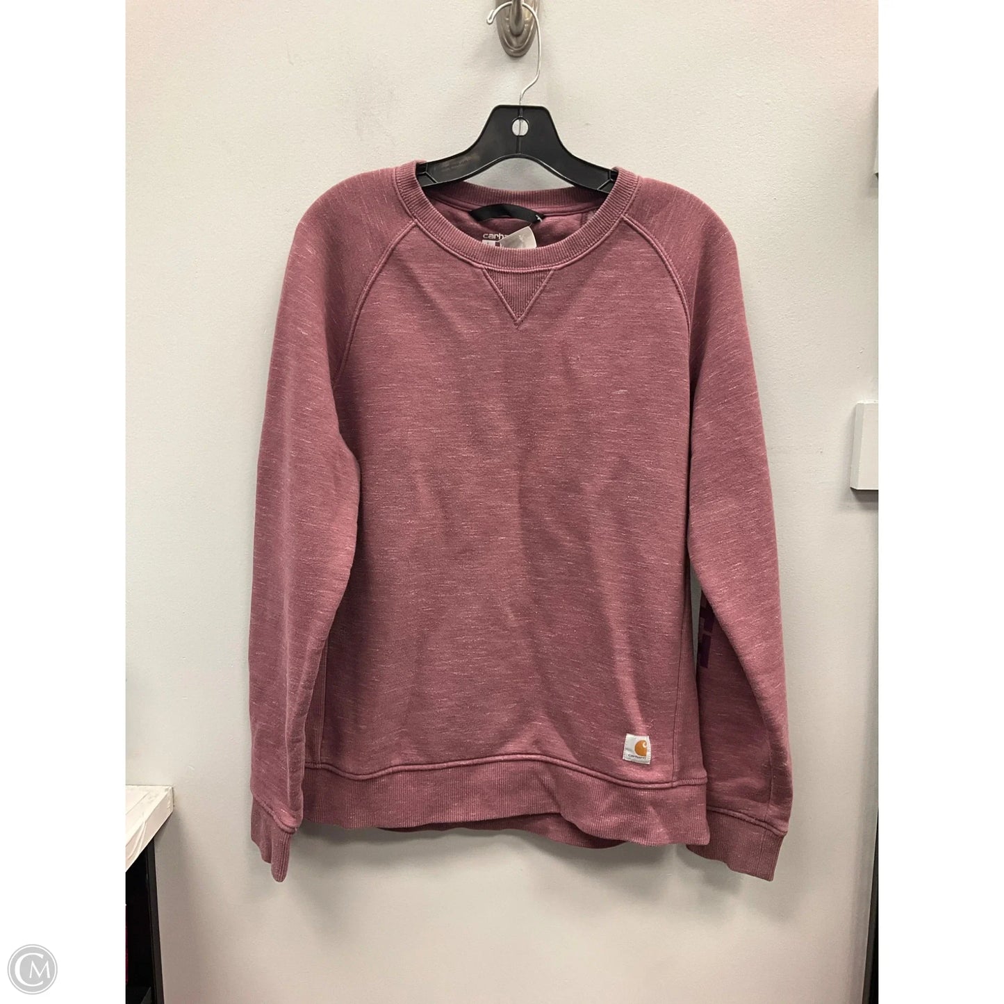 Sweatshirt Crewneck By Carhartt In Maroon, Size: L