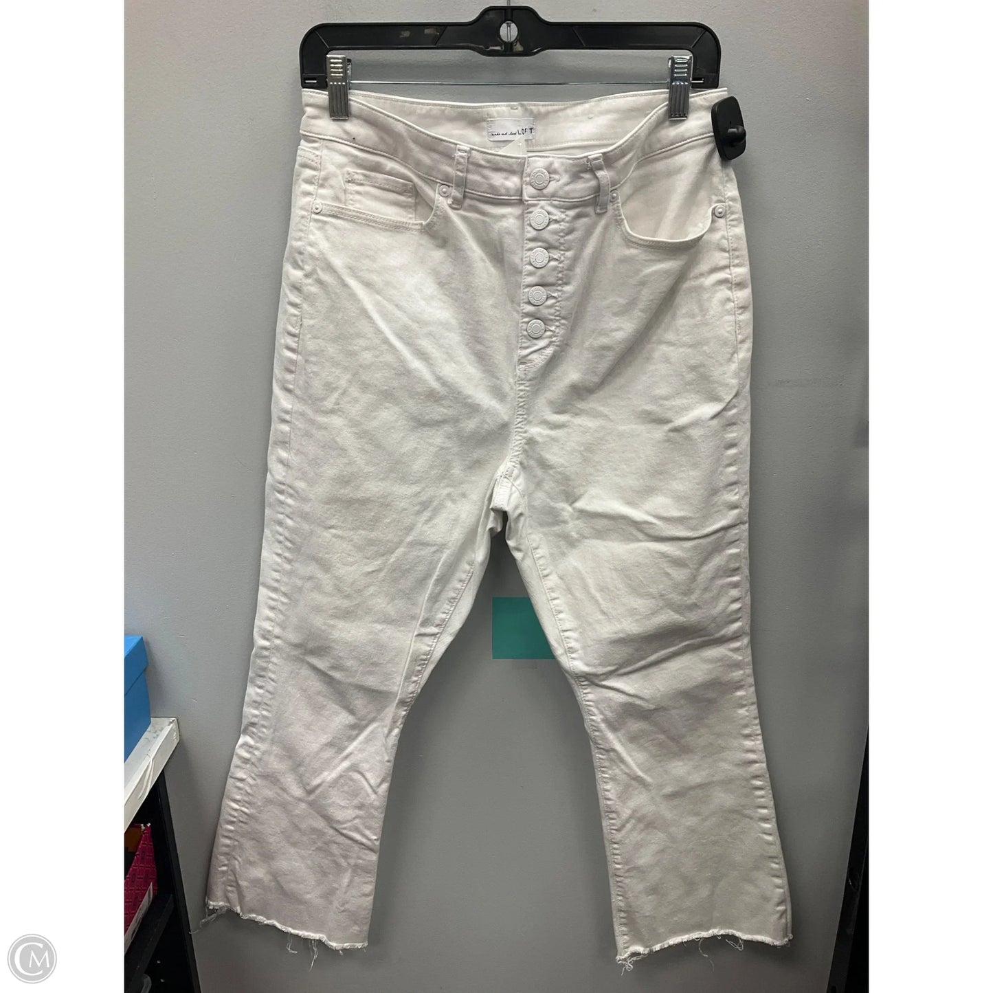 Jeans Cropped By Loft In White, Size: 10