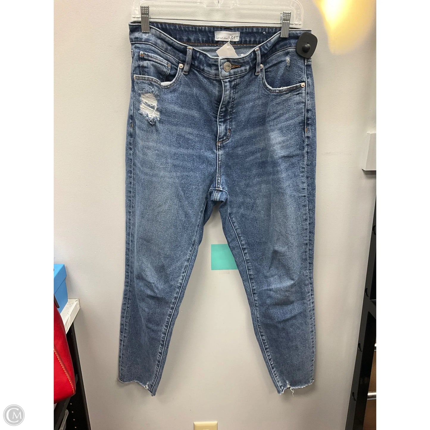 Jeans Skinny By Loft In Blue Denim, Size: 10