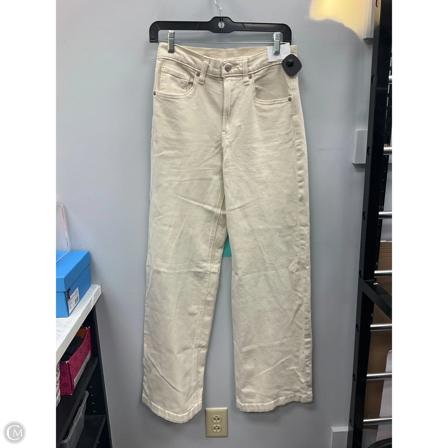 Jeans Wide Leg By Gap In Cream, Size: 2