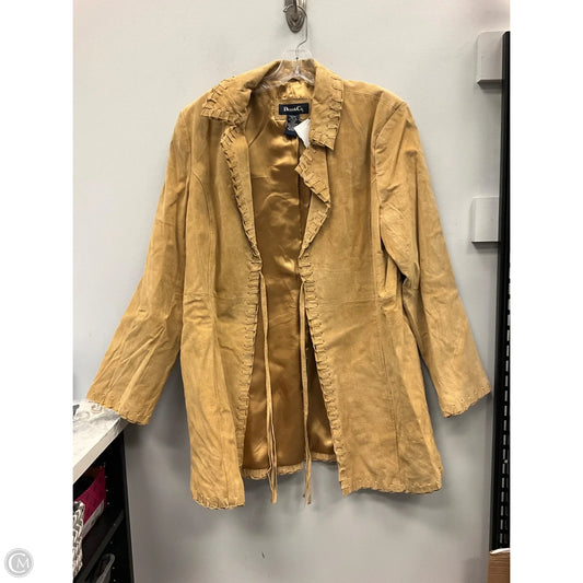 Jacket Leather By Denim And Company In Tan, Size: L