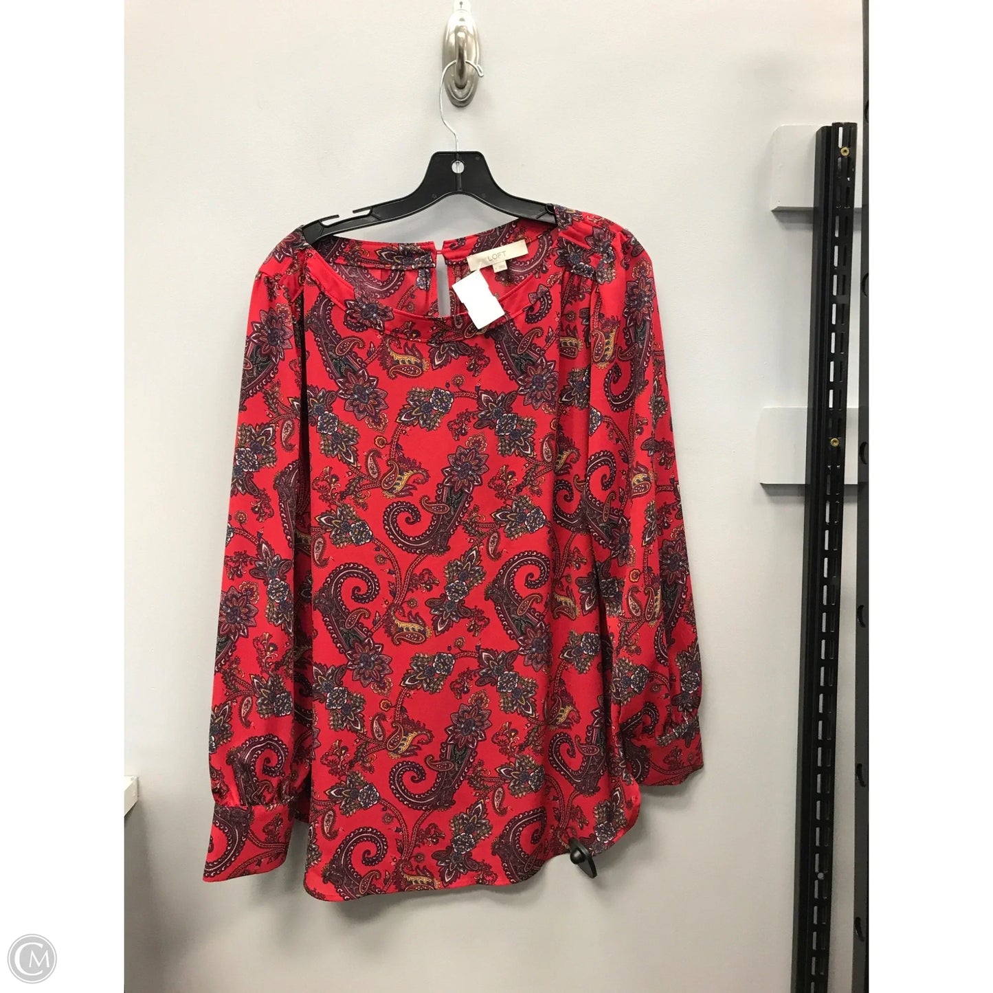 Top Long Sleeve By Loft In Paisley Print, Size: Xl