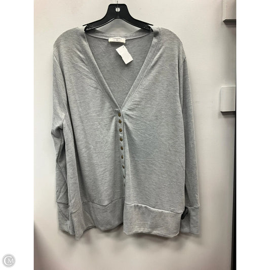 Sweater Cardigan By Zenana Outfitters In Grey, Size: 3x