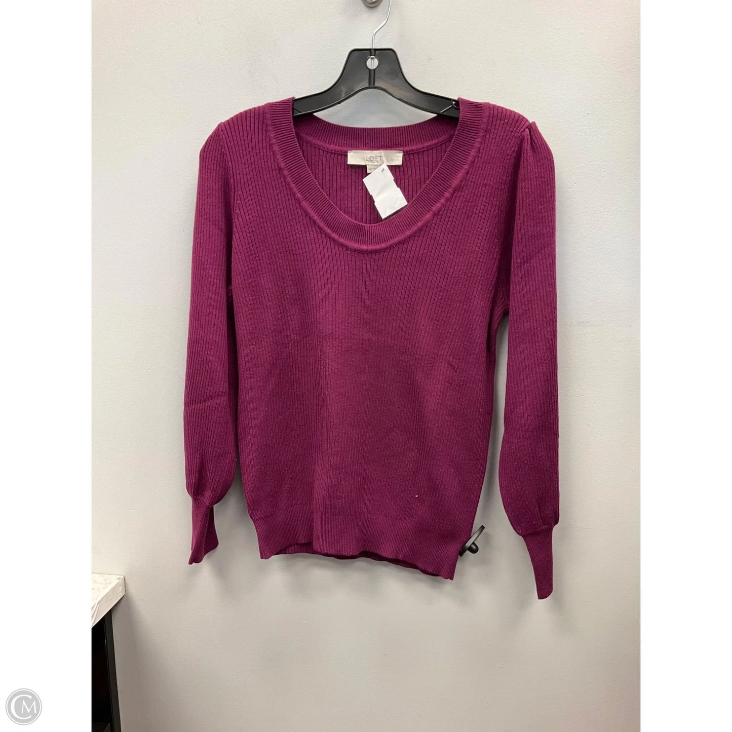 Top Long Sleeve By Loft In Maroon, Size: Mp
