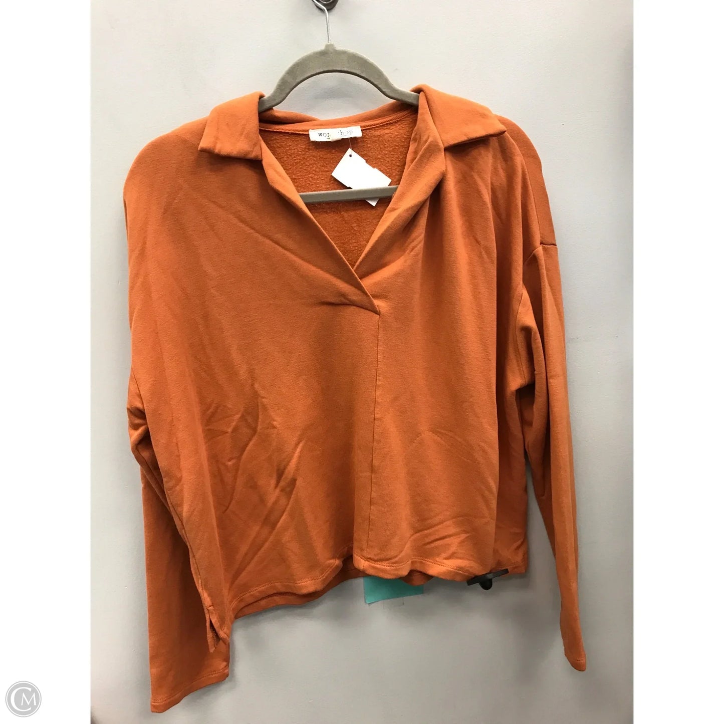 Top Long Sleeve By Workshop In Orange, Size: M